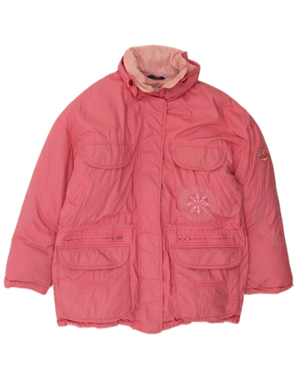 Jaqueta feminina Diadora Graphic Oversized acolchoada UK 10 pequena rosa poliéster