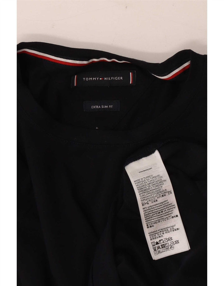 Tommy Hilfiger Mens Extra Slim Top Manga Longa Médio Algodão Azul Marinho