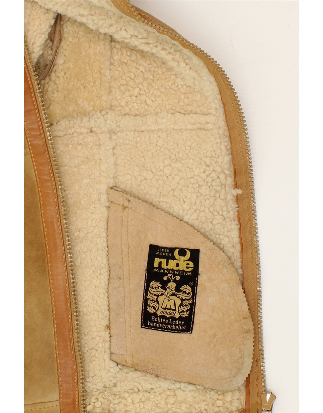 Jaqueta masculina VINTAGE Shearling UK 36 pequena bege shearling