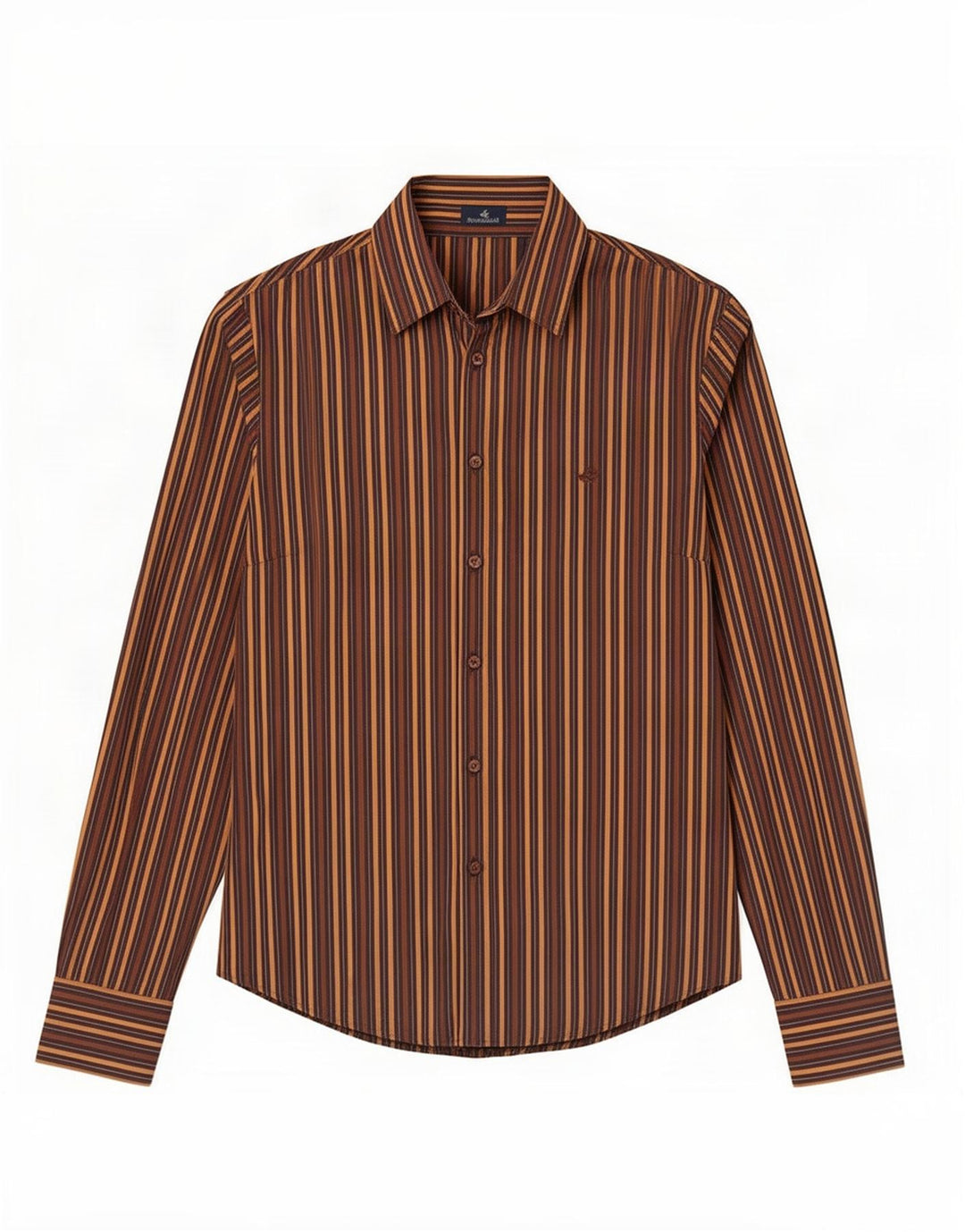 Camisa feminina Brooksfield IT 42 listrada marrom médio