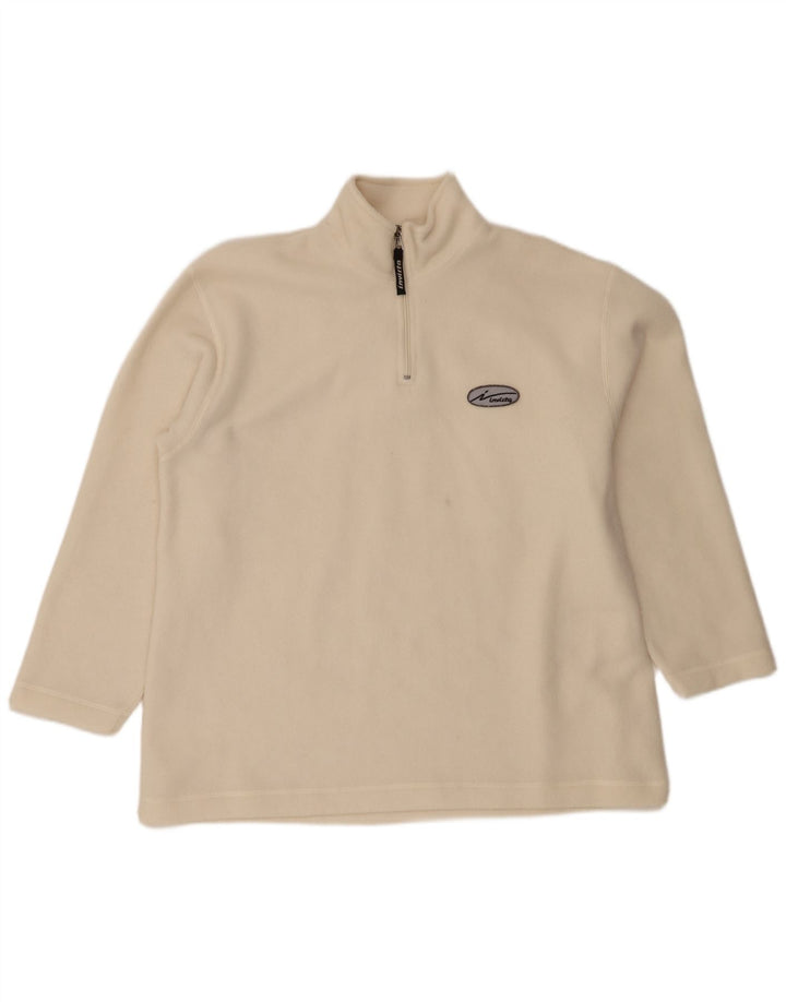 Suéter de lã masculino Invicta com zíper e gola XL em poliéster branco