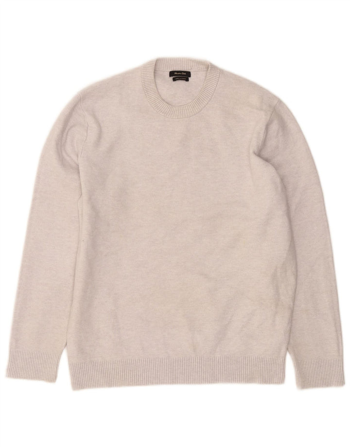 Suéter masculino Massimo Dutti com gola redonda, grande poliamida cinza