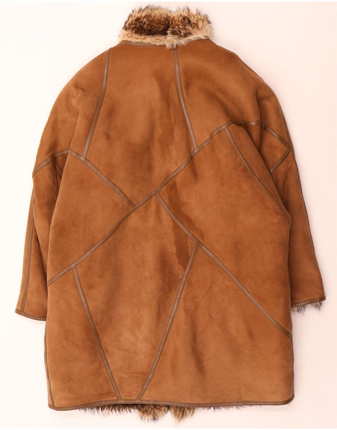 Casaco feminino de shearling grande Sinclair EU 40 Shearling marrom médio