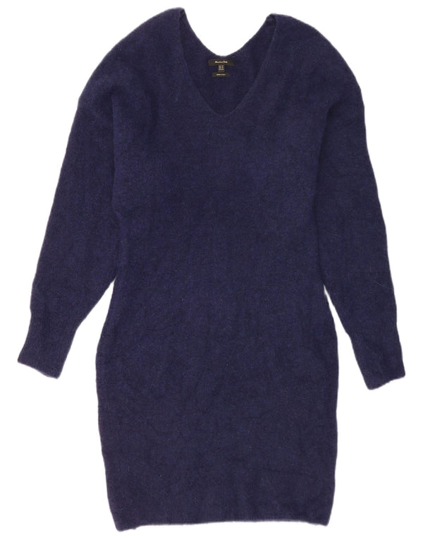 Vestido jumper feminino Massimo Dutti UK 6 XS azul marinho poliamida