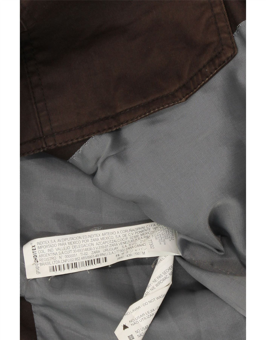 Jaqueta militar masculina Zara UK 38 algodão marrom médio