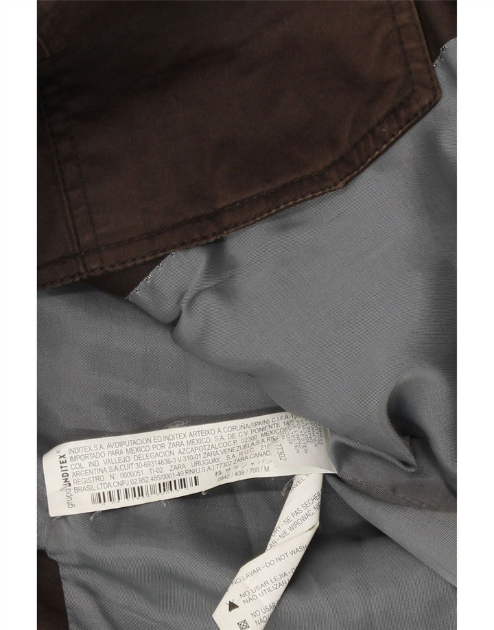 Jaqueta militar masculina Zara UK 38 algodão marrom médio