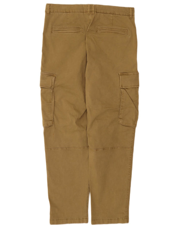Calça cargo masculina Zara Tapered EU 40 Médio W31 L28 Algodão cáqui