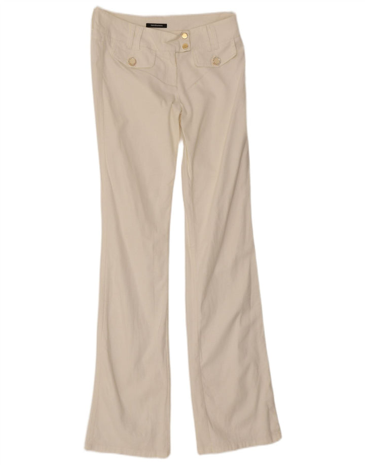 ROCCOBAROCCO Calça feminina casual bootcut IT 44 Médio W30 L35 Off White