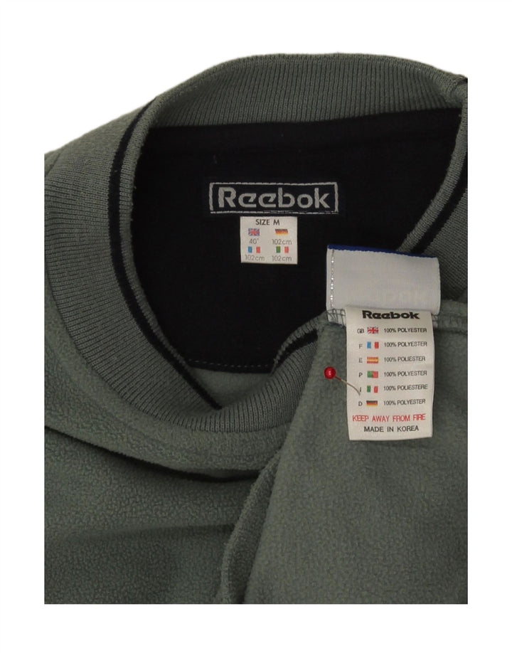 Reebok Mens Fleece Jumper UK 40 Poliéster Verde Médio