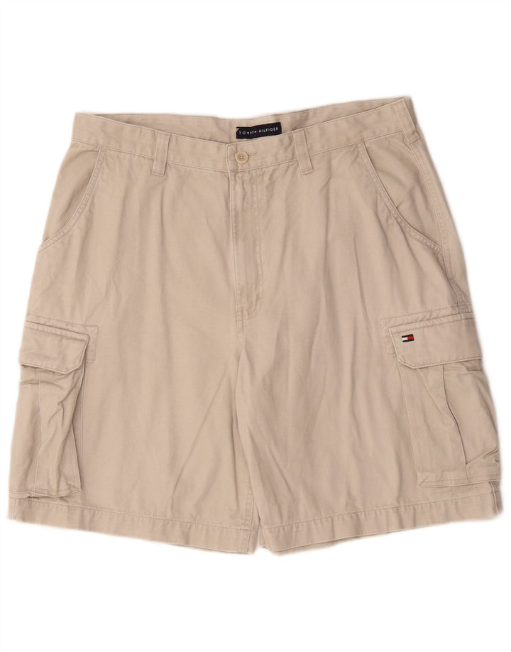 Shorts cargo masculino Tommy Hilfiger W36 grande algodão bege