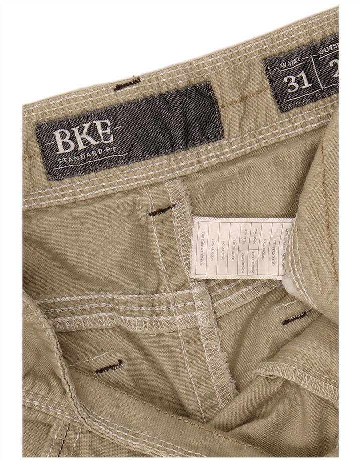 Shorts cargo masculino BKE de ajuste padrão W31 algodão bege médio
