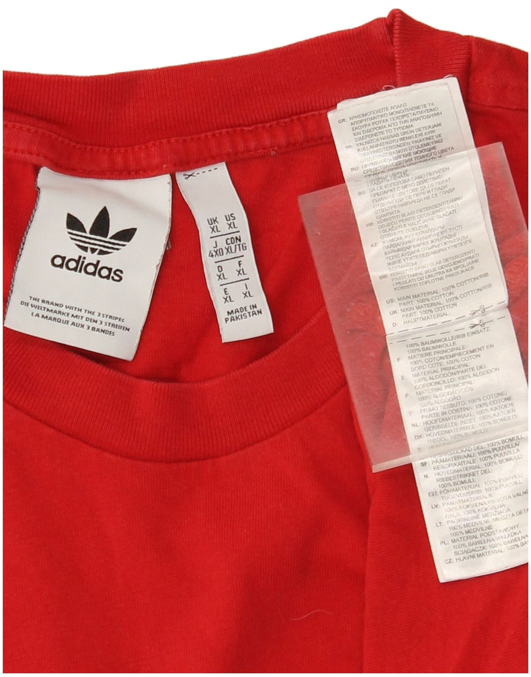 ADIDAS Mens Graphic T-Shirt Top XL Vermelho Colorblock Algodão