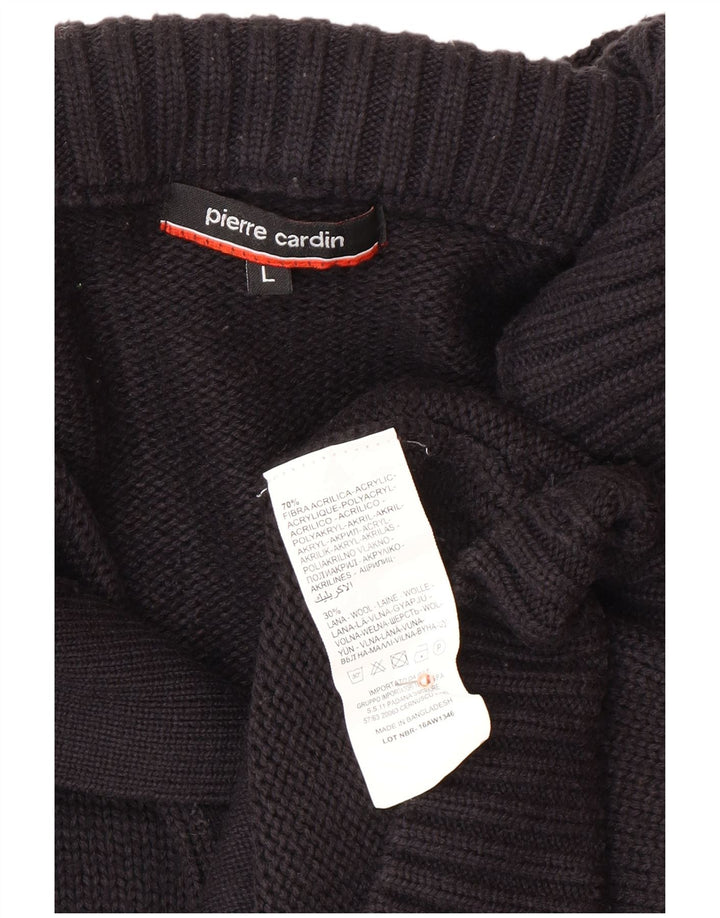 Suéter cardigã masculino PIERRE CARDIN grande acrílico azul marinho