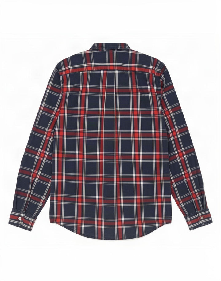 Camisa masculina Levi's grande xadrez azul marinho de algodão