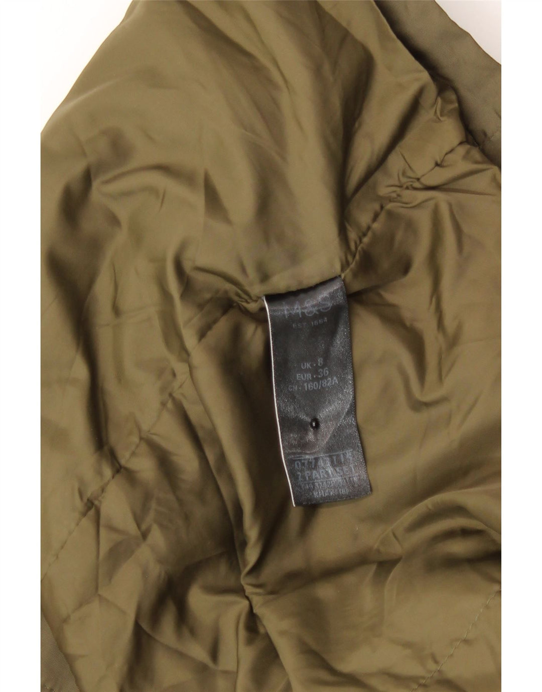 Jaqueta de chuva feminina com capuz grande Marks & Spencer Reino Unido 8 pequena cáqui