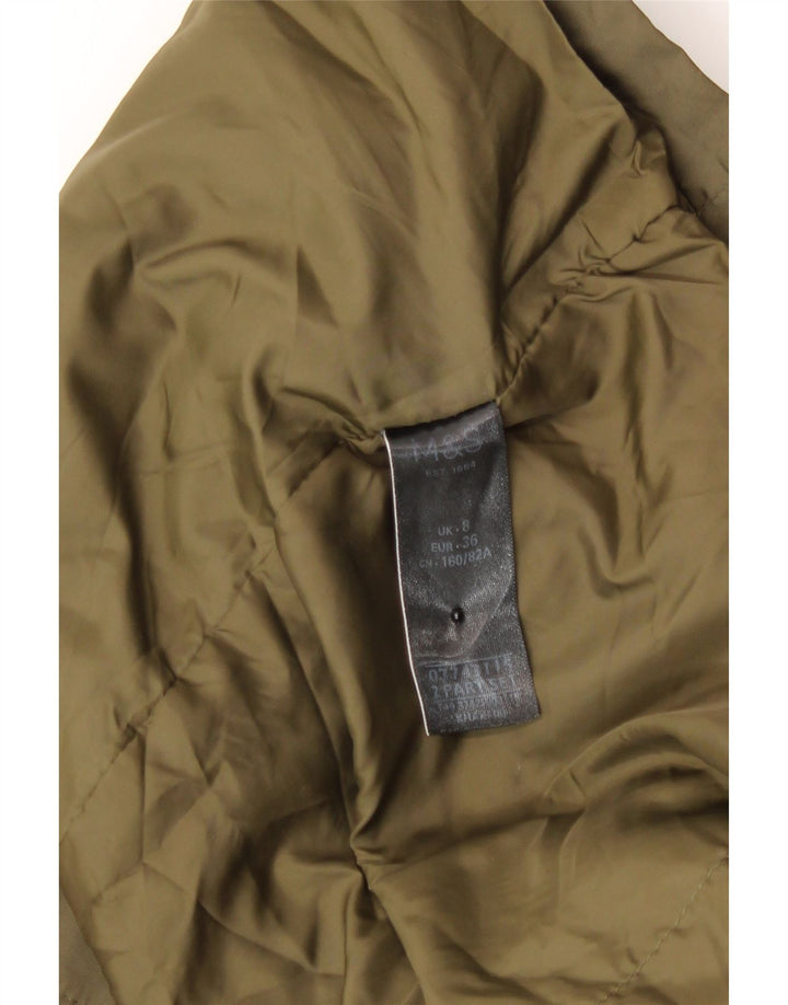 Jaqueta de chuva feminina com capuz grande Marks & Spencer Reino Unido 8 pequena cáqui