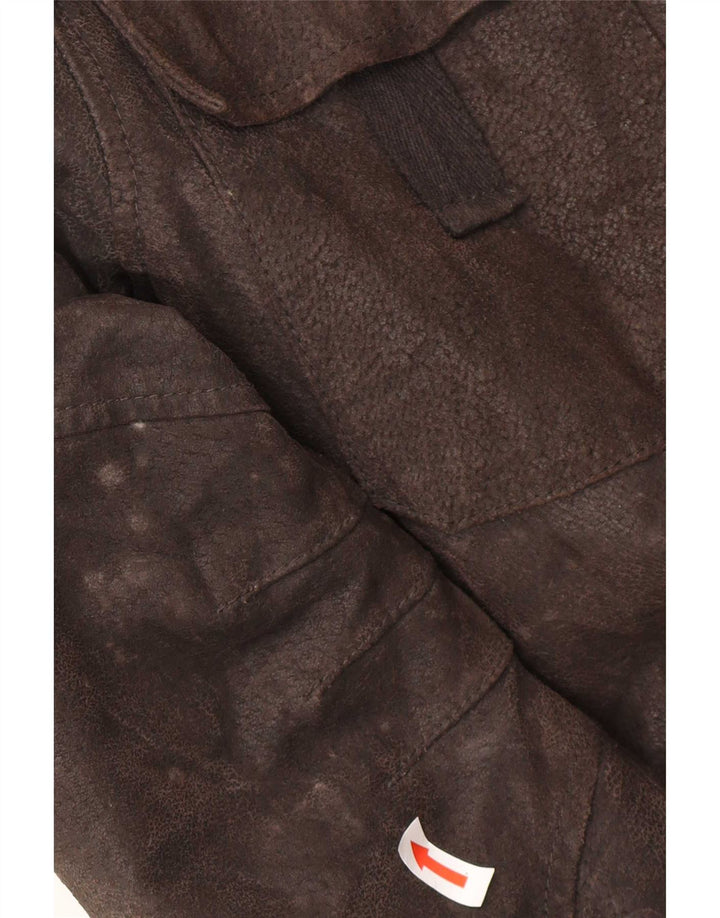 Jaqueta masculina de couro sherpa Conbipel IT 50 grande couro marrom
