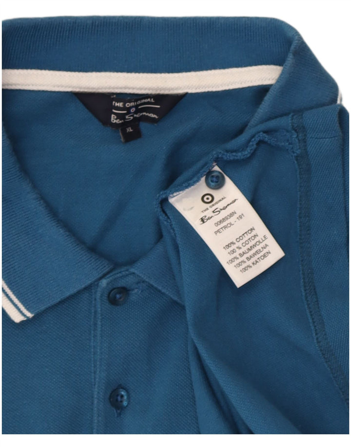 Camisa polo masculina Ben Sherman XL algodão azul