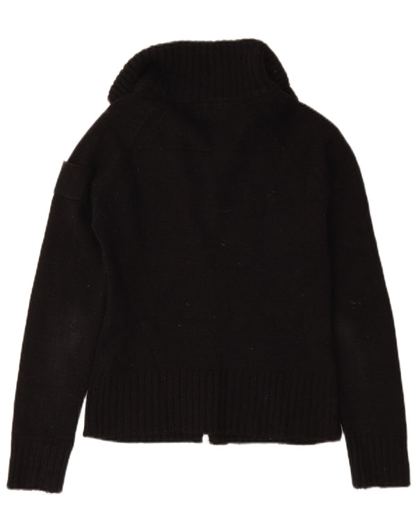 Suéter cardigã feminino Zara UK 12 médio azul marinho acrílico