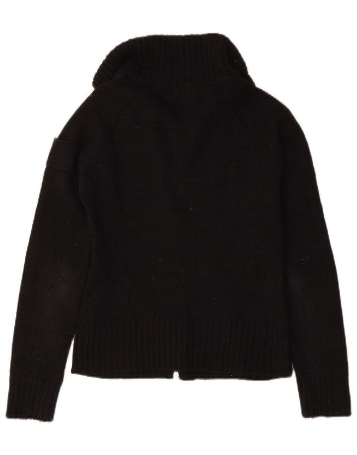 Suéter cardigã feminino Zara UK 12 médio azul marinho acrílico
