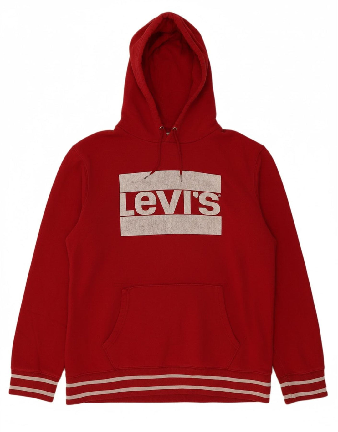 LEVI'S Mens Graphic Hoodie Jumper XL Algodão Vermelho