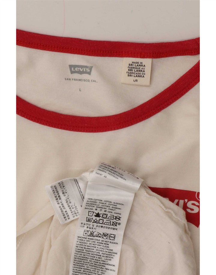 Camiseta feminina Levi's UK 16 grande algodão branco