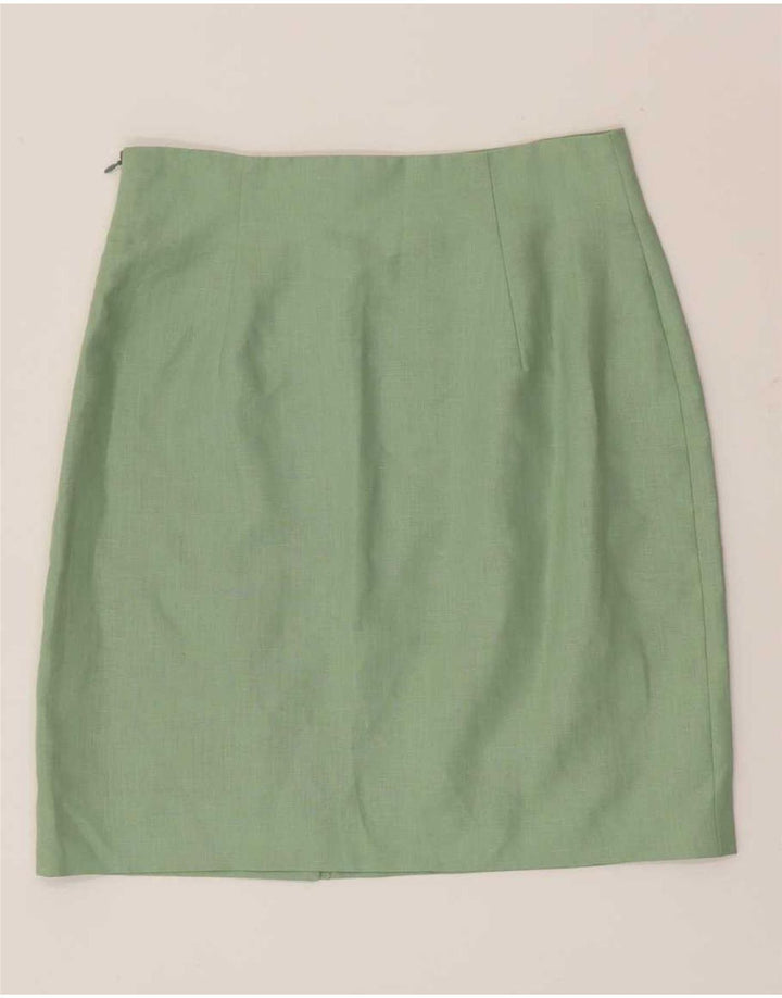 Conjunto de saia feminina Cacharel com peito duplo de 2 peças IT 44 médio W28 verde