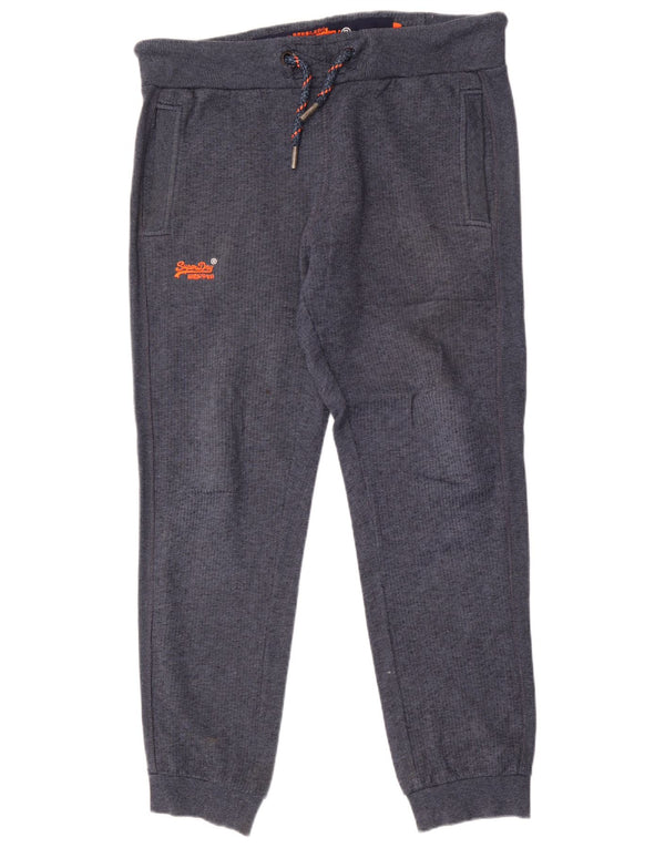Calça de treino masculina Superdry Slim Fit joggers grande algodão azul marinho