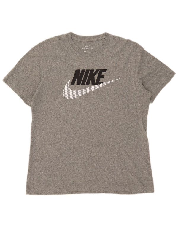 Nike Mens Graphic T-Shirt Top Medium Grey Cotton