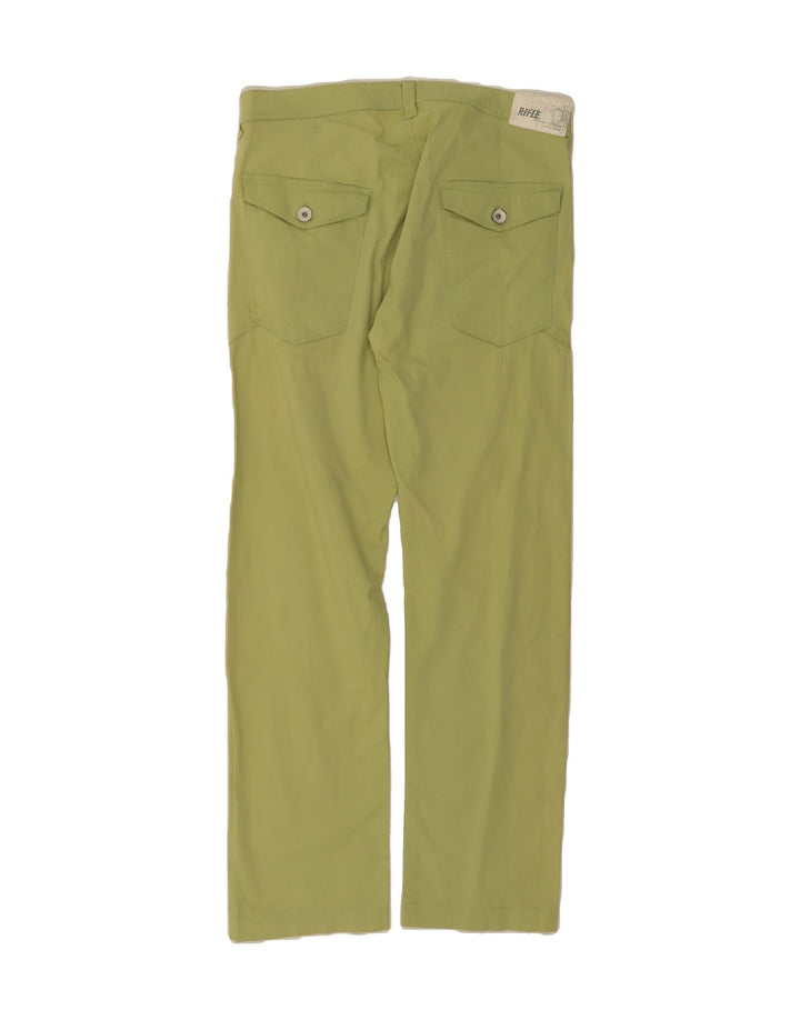 RIFLE Womens Straight Casual Trousers W36 L34 Green Cotton Vintage Rifle and Second-Hand Rifle from Messina Hembry 