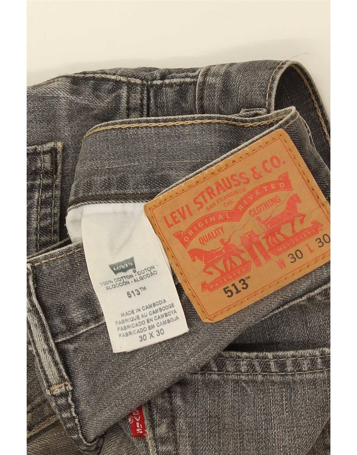 Levi's Masculino 513 Straight Jeans W30 L30 Cinza Algodão