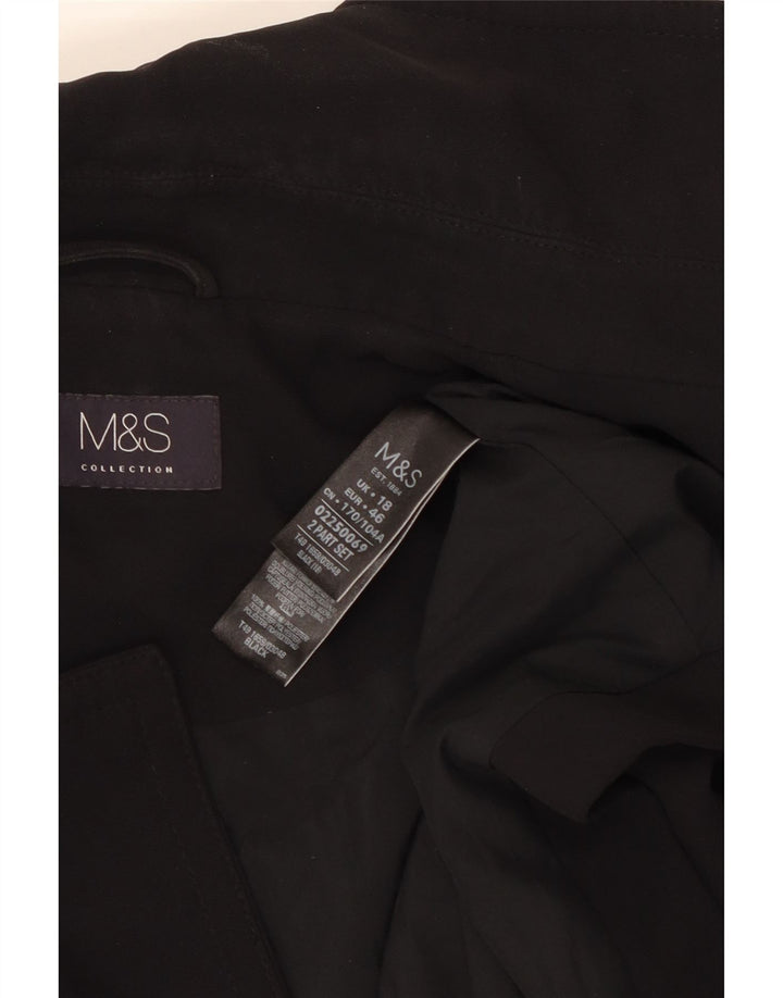 Jaqueta blazer feminina sem mangas Longline da Marks & Spencer Reino Unido 18 XL preta