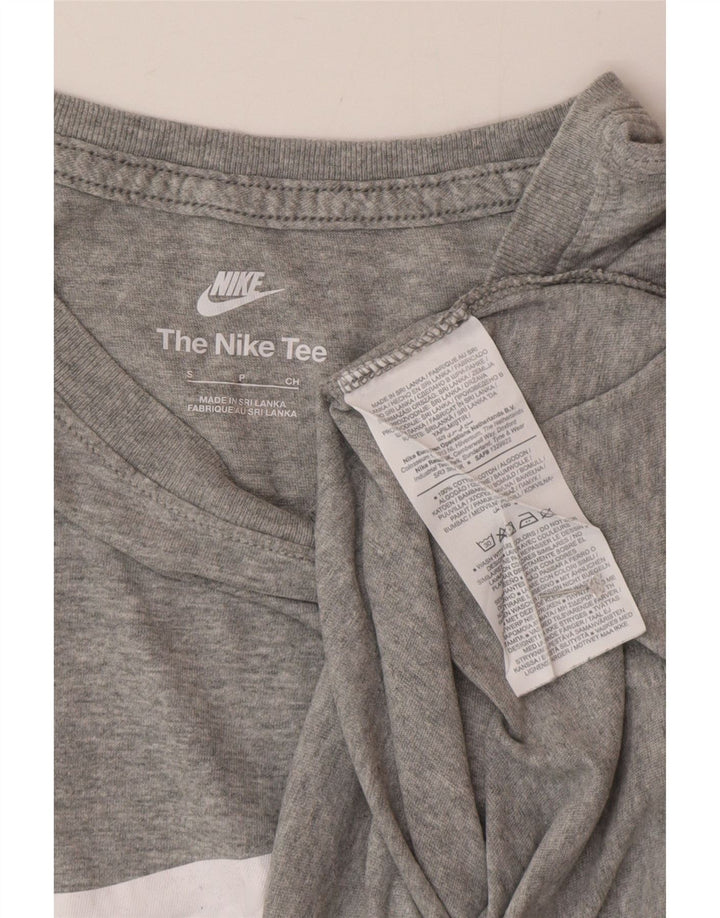 Camiseta Nike masculina gráfica Top pequeno algodão cinza