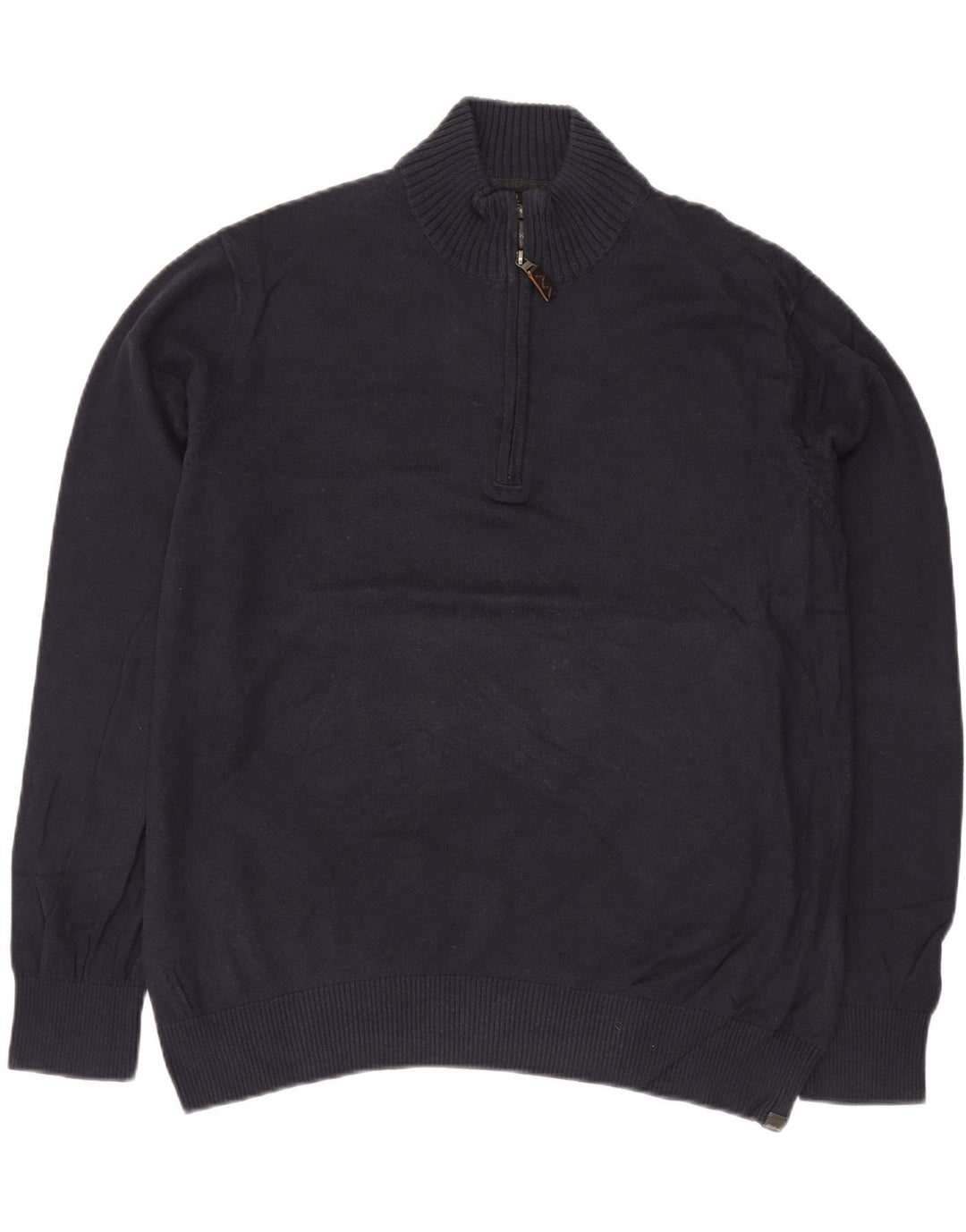 Suéter masculino EDDIE BAUER com zíper e gola XL azul marinho algodão