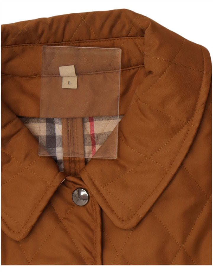 Jaqueta acolchoada feminina Burberry Reino Unido 16 grande algodão bege