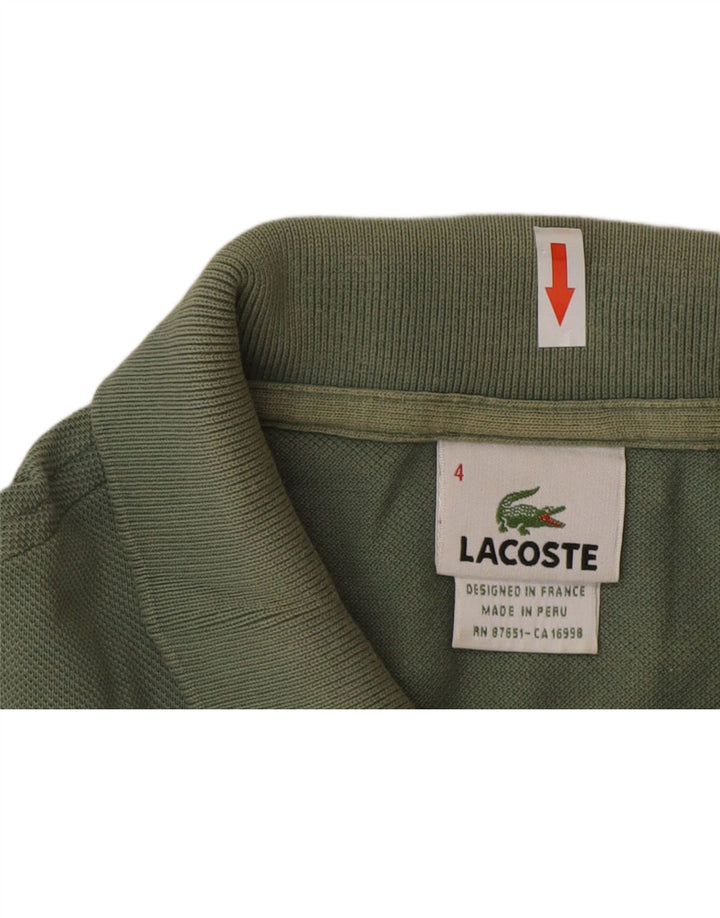 Camisa polo masculina Lacoste tamanho 4 algodão verde médio