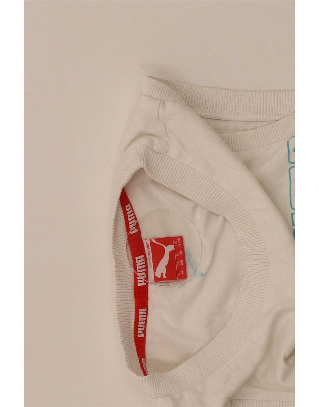 Colete gráfico Puma Boys Top 9-10 anos branco manchado