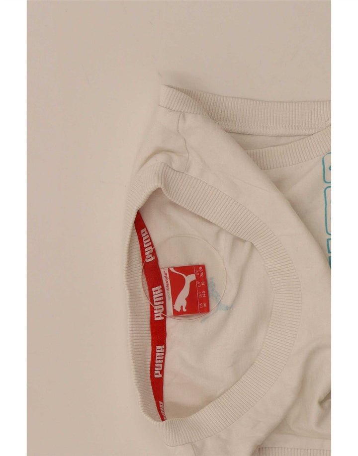 Colete gráfico Puma Boys Top 9-10 anos branco manchado