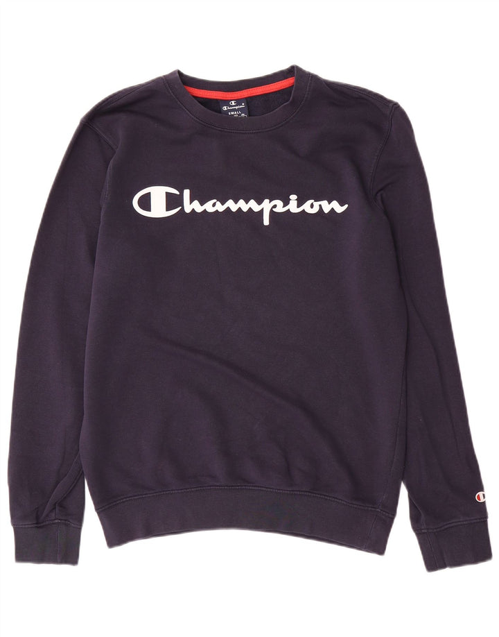 Champion moletom masculino gráfico jumper pequeno algodão azul marinho