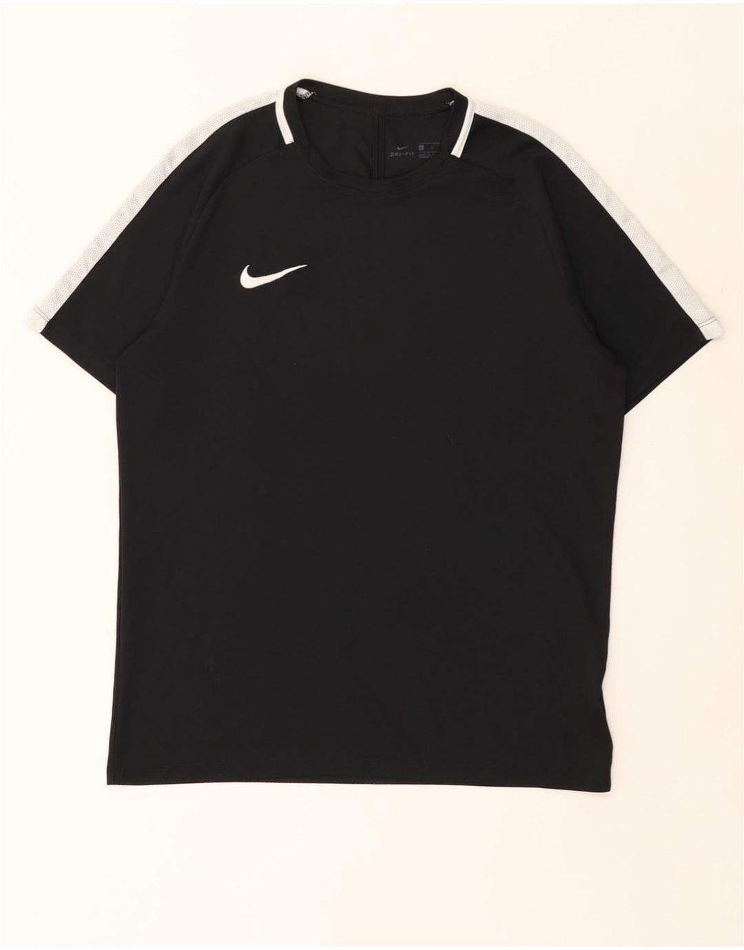 Camiseta feminina NIKE Dri Fit UK 16 grande preto colorblock poliéster