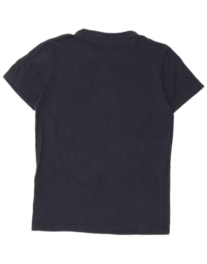Camiseta gráfica masculina Superdry Top grande algodão azul marinho