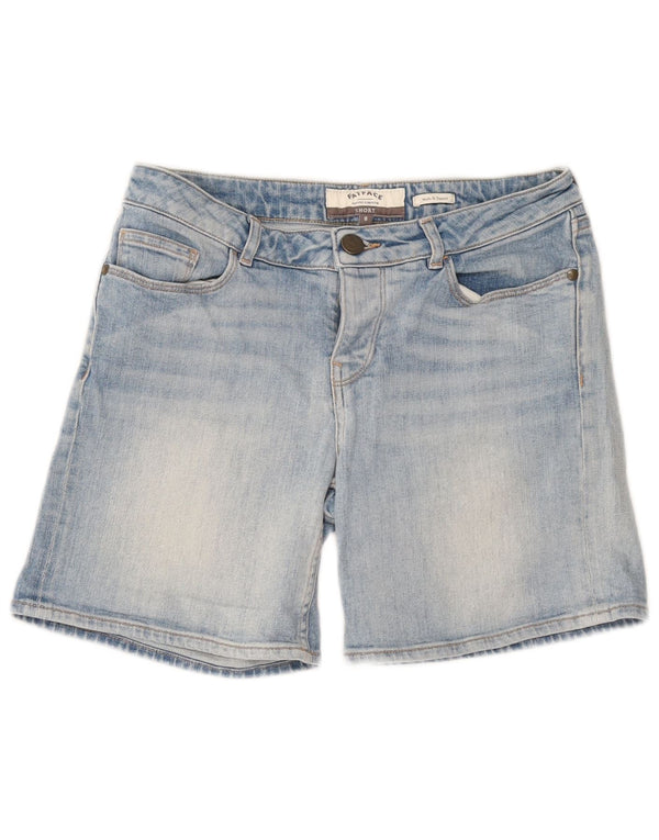 Shorts jeans feminino Fat Face UK 8 pequeno algodão azul W30