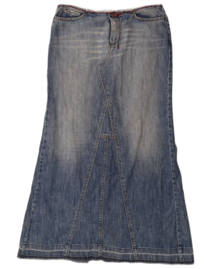 Saia jeans feminina de cintura alta GAS pequena W27 azul