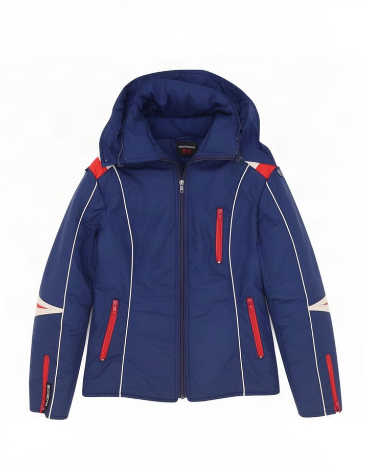 Jaqueta de esqui com capuz feminino Silvretta IT 42 médio azul marinho colorblock