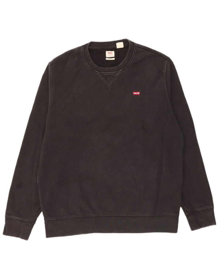 Levi's Mens Standard Fit Moletom Jumper Médio Algodão Preto