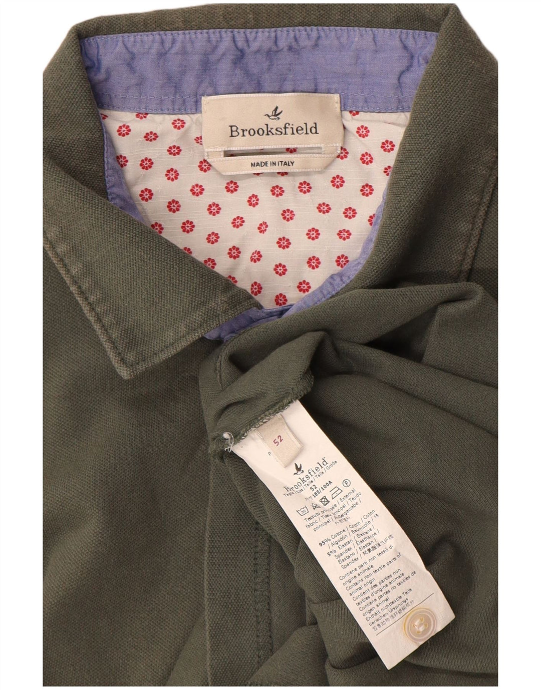 Camisa polo masculina Brooksfield IT 52 grande algodão cáqui