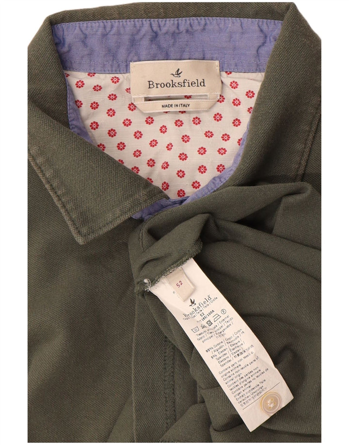 Camisa polo masculina Brooksfield IT 52 grande algodão cáqui