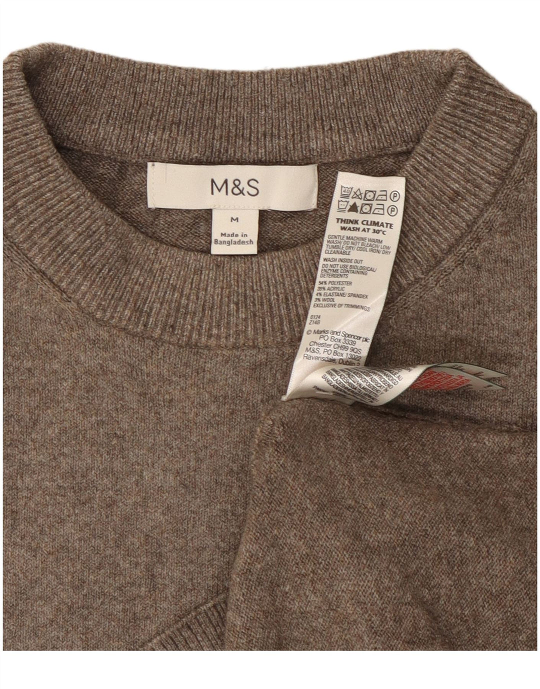 Suéter feminino Marks & Spencer com gola redonda Reino Unido 14 cinza médio