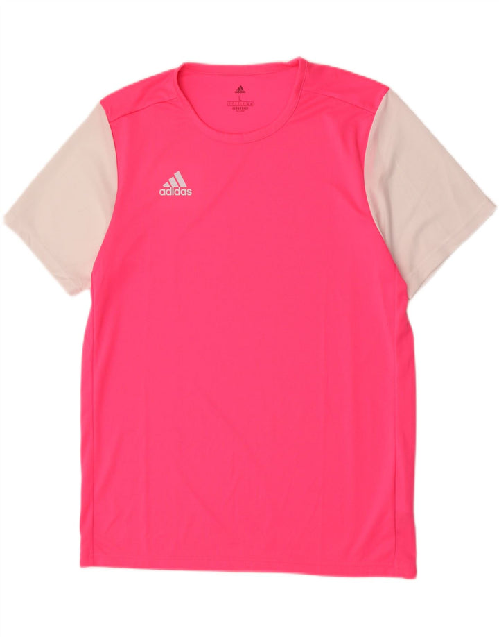 Adidas Mens Aeroready Camiseta Top Grande Rosa Colorblock Poliéster