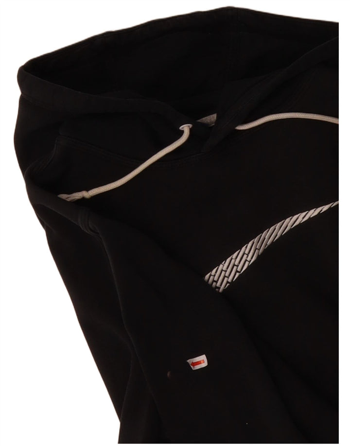 NIKE Mens Graphic Hoodie Jumper Small Black Cotton